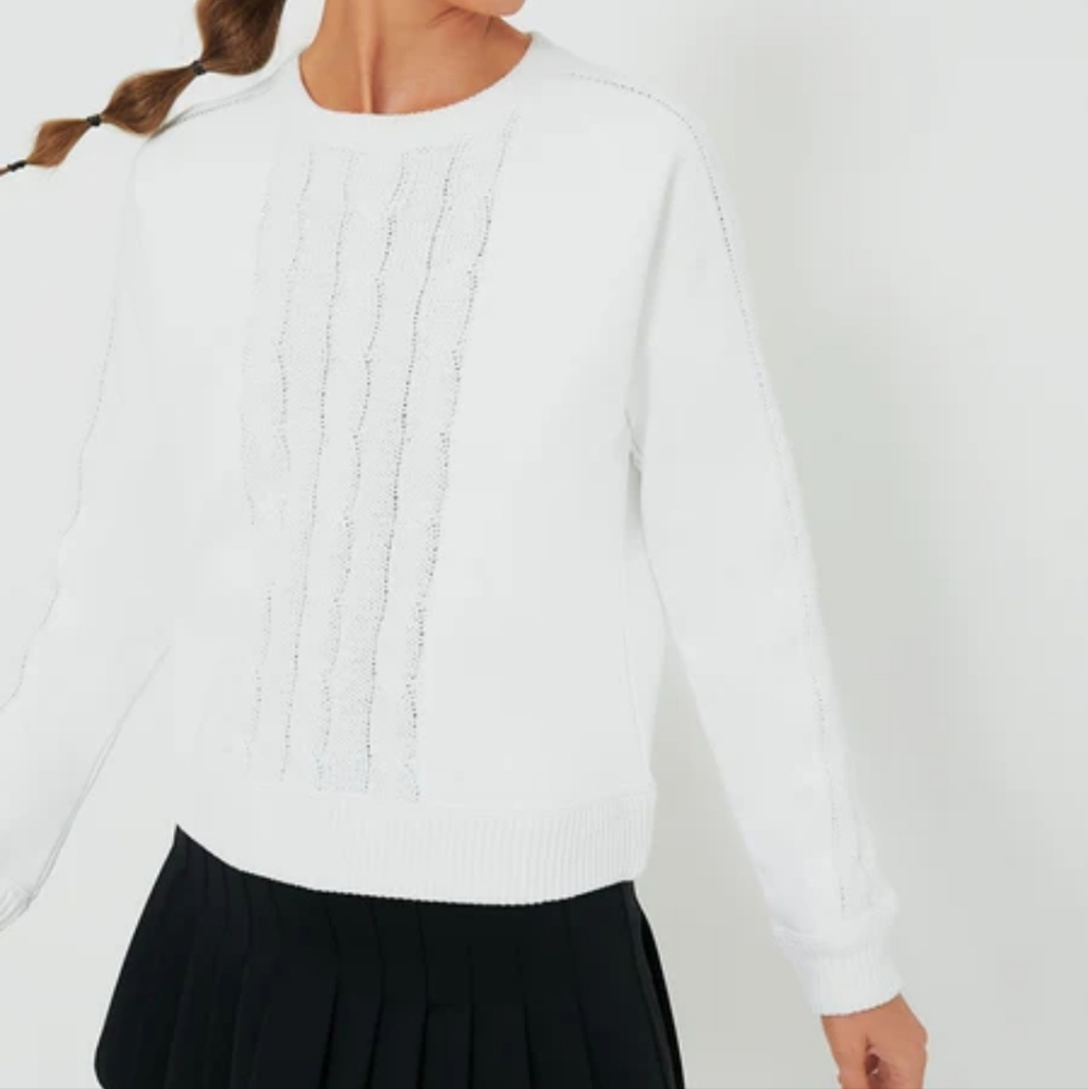 Tuckernuck SportWhite Cable Knit Reid Sweatshirt Size Medium